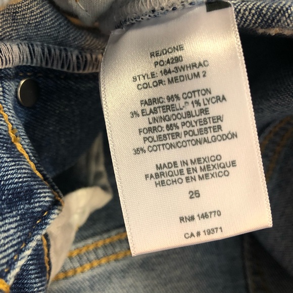 Re/Done Levis Blue Jeans Women, Size 26, Blue-Medium 2, 90s High Rise Ankle Crop - Picture 8 of 13